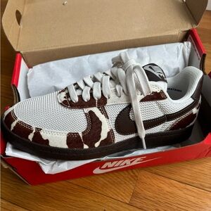 Nike Field General Brown and White Cow Print Motif Women’s Size 7 Shoes